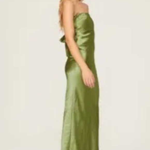 COPY - Third Form Rent the runway Satin tie back gown green strapless sz 6 & 4 … - Picture 2 of 8